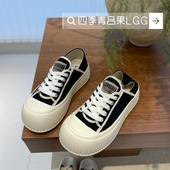 一脚蹬超火两穿休闲懒人小白鞋 2026新款 新款 女厚底春秋季 帆布鞋