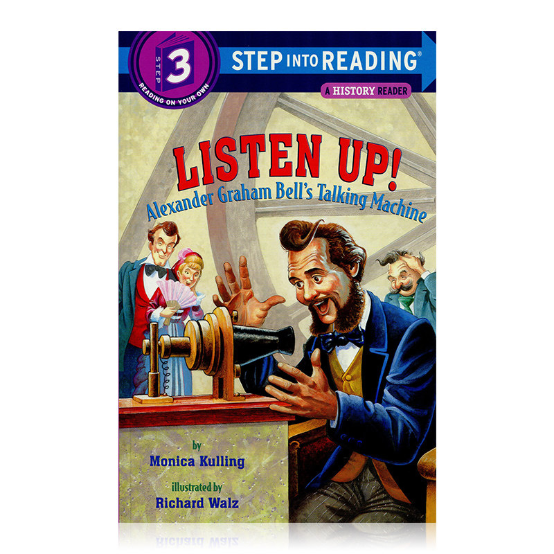 听,贝尔的谈话机英文原版 企鹅兰登英语分级绘本 step into reading三阶英文Listen Up!原版漫画书英文绘本