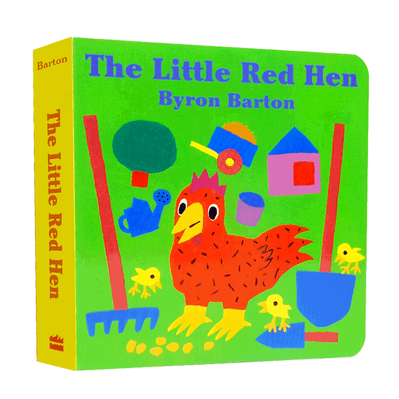 进口英文原版绘本 The Little Red Hen 小红母鸡 Byron Barton纸板书 3~8 岁幼儿童英语单词启蒙 画册故事书 童书Harper Collins