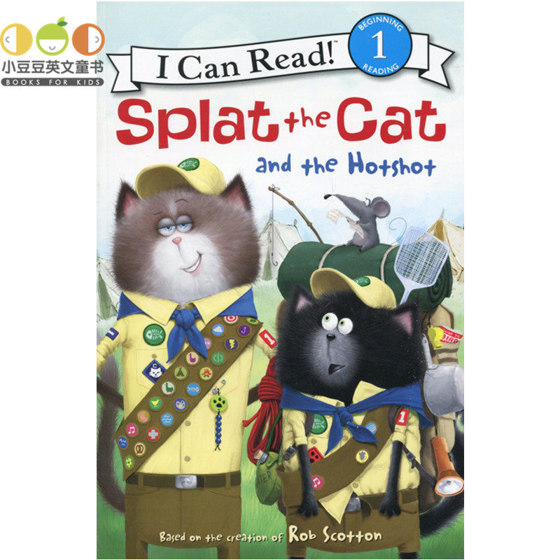 小豆豆英文童书 进口英文原版绘本Splat the Cat and the Hotshot啪嗒猫系列：啪嗒猫学射击幼儿童原版英语绘本书 故事书女孩