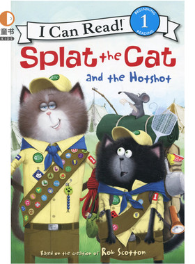 小豆豆英文童书 进口英文原版绘本Splat the Cat and the Hotshot啪嗒猫系列：啪嗒猫学射击幼儿童原版英语绘本书 故事书女孩