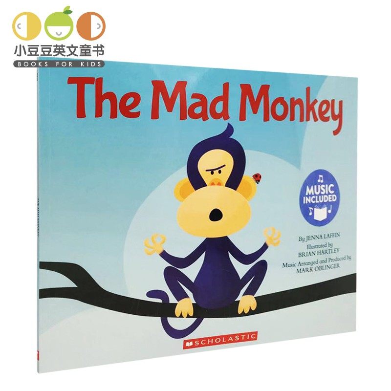 正版儿童英文原版绘本the mad monkey 疯猴子 书赠音频cd歌谣学英文