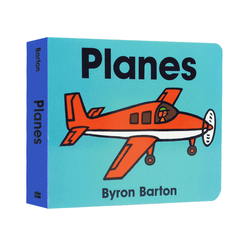 进口英文原版绘本纸板书 Planes 各种各样的飞机 拜伦巴顿Byron Barton作品 交通工具幼儿启蒙认知单词童书 直升机 客机 运输机