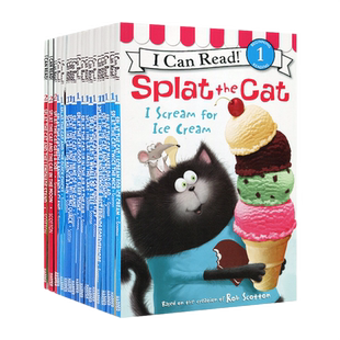 正版现货 赠音频 英文原版绘本 Splat the Cat 啪嗒猫 系列 20册4-8岁i can read 1阶 幼儿园课外童书 icanread英语绘本