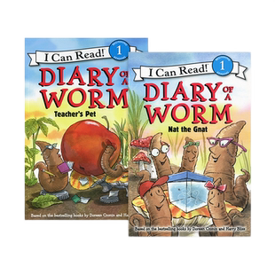 进口英文原版绘本Diary of a Worm ICR系列 level 1 蚯蚓日记2册 4-10岁