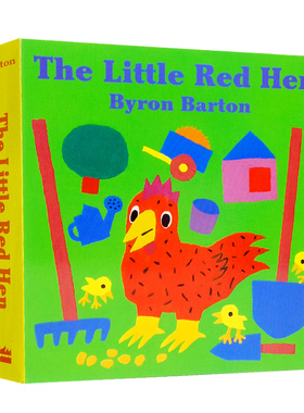 进口英文原版绘本 The Little Red Hen 小红母鸡 Byron Barton纸板书 3~8 岁幼儿童英语单词启蒙 画册故事书 童书Harper Collins