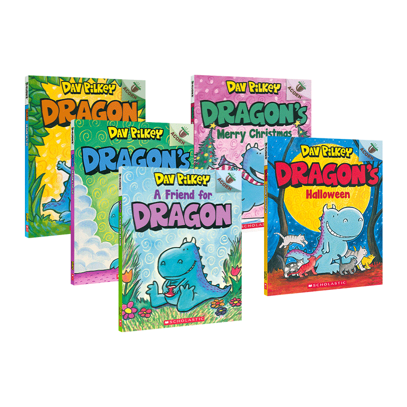 【爆款温暖搞笑桥梁书】胖龙蓝蓝5册 Dragon A Friend 恐龙传奇小恐龙低幼图画故事神探狗狗猫小子威猛机器人同作者Acorn 橡子系列