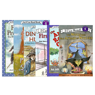 6本儿童英文原版绘本I Can Read Level 4分级阅读6册合售套装4-8岁Dinosaur Hunter恐龙猎手First Flight 童书Finding Providence