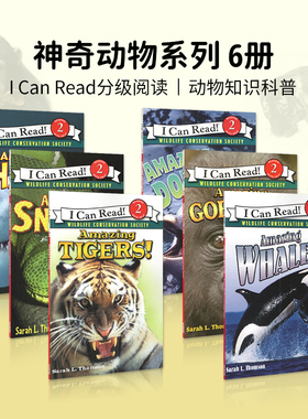 正版 儿童英文原版绘本Amazing神奇动物系列全套装6册4-8岁i can read2阶Sharks!幼儿绘本书Amazing Dolphins!分级读物Gorillas!