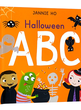 英文原版字母认知启蒙纸板书 Halloween ABC 儿童英语绘本 0-3岁3-5岁