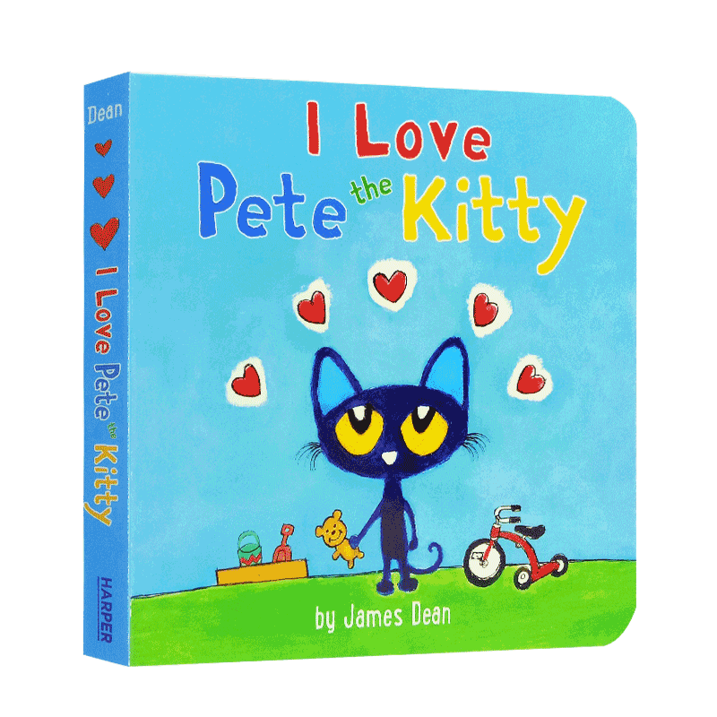 进口英文原版纸板书 皮特猫英文绘本 I Love Pete the Kitty 我爱小皮特猫 硬纸板书 3-6岁Pete the Cat系列 幼儿童英语启蒙童书