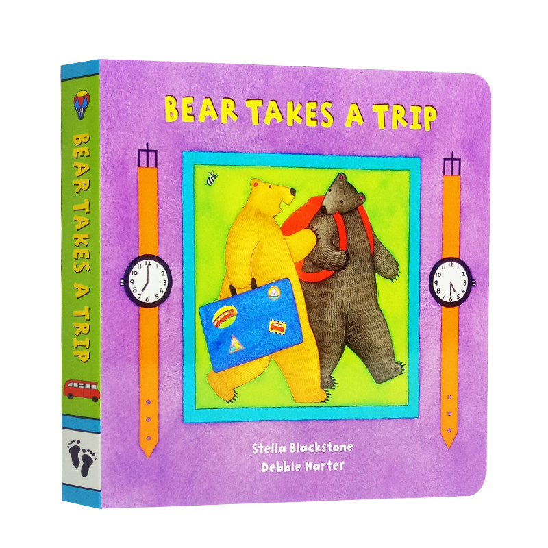 进口英文原版绘本纸板书 Bear Takes a Trip 比尔熊去旅行 认知启蒙童书 硬纸板书 3~6岁原版漫画书英文绘本
