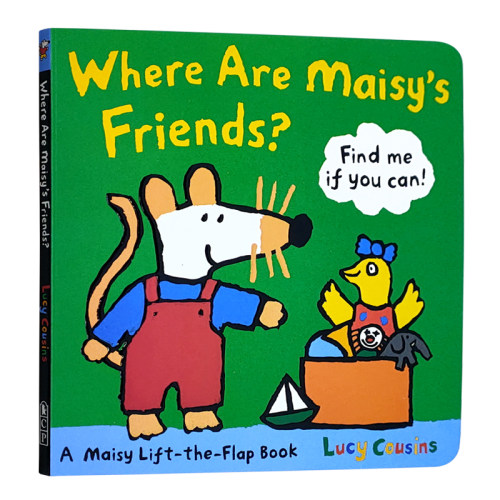 进口英文小鼠波波的朋友在哪里Where Are Maisy's Friends?纸板翻翻书原版漫画书英文绘本
