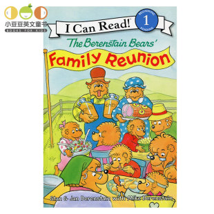 正版 英文原版 男孩单词 Berenstain 书 Family The can read1阶幼儿童原版 绘本 Bears Reunion贝贝熊i 童书