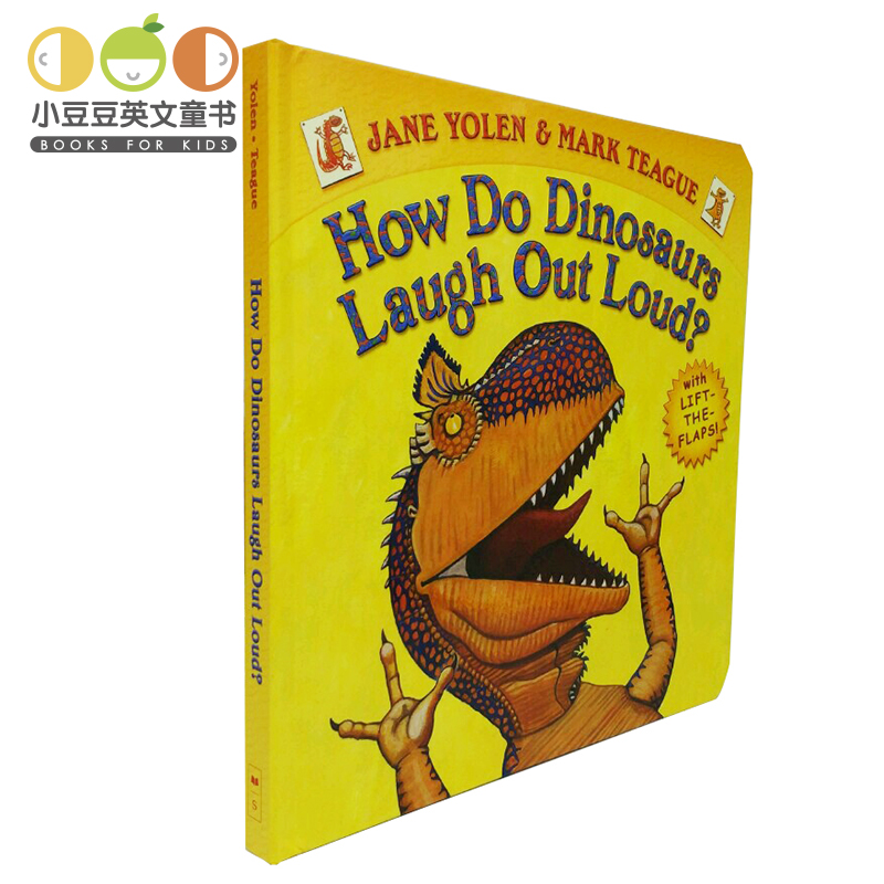 正版 英文原版绘本 How Do Dinosaurs Laugh Out Loud? 恐龙如何大声笑 恐龙纸板书 家有恐龙系列 英语绘本 幼儿童英语启蒙书