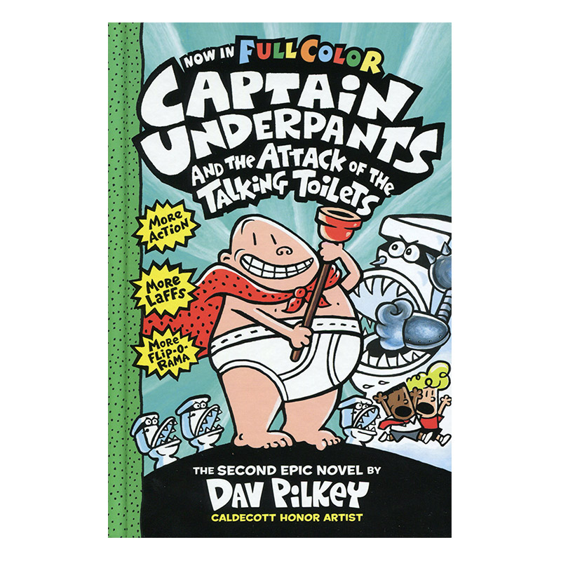 原版 内裤超人2 CAPTAIN UNDERPANTS 2内裤超人大战吃人马桶 7-10岁 精装 英文版漫画童书 Dav Pilkey作者 Scholastic学乐出版