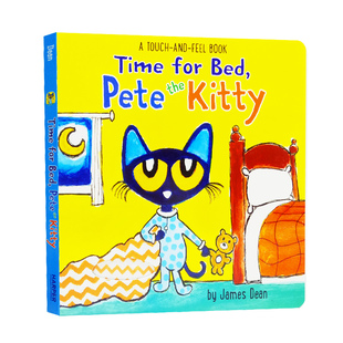 Cat系列 Bed 纸板书 该睡觉了Pete the Pete for Kitty 幼儿童英语单词启蒙童书 皮特猫英文绘本 进口英文原版 小皮特猫 Time