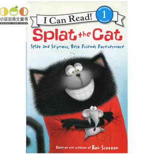 英文绘本Splat the Cat: Splat and Seymour, Best Friend啪嗒猫i can read level 1阶儿童 幼儿原版故事书