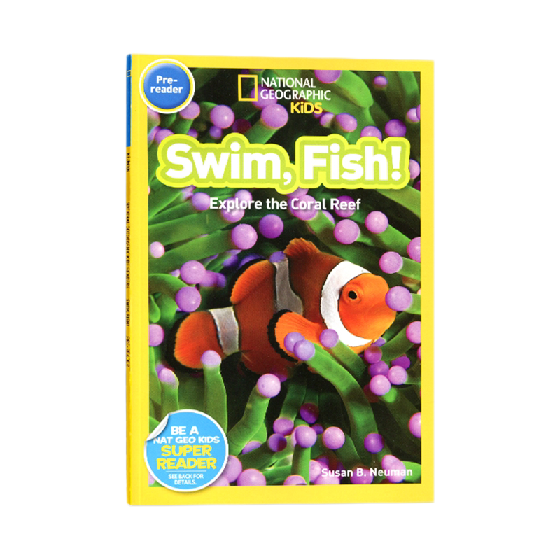 入门级 美国国家地理儿童英语分级读物 National Geographic Kids Chapter 儿童科普图书 Swim Fish 戏水的鱼原版漫画书英文绘本