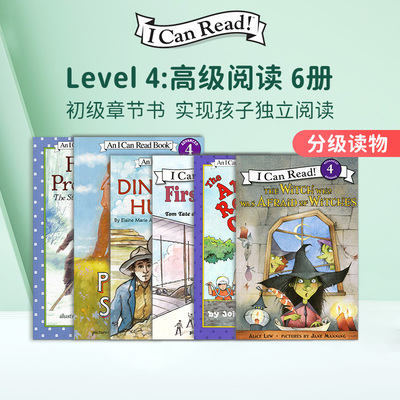 6本儿童英文原版绘本I Can Read Level 4分级阅读6册合售套装4-8岁Dinosaur Hunter恐龙猎手First Flight 童书Finding Providence