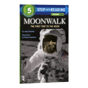 登月英文章节桥梁书小说  企鹅兰登step into reading 5阶英文原版 Moonwalk: The First Trip to the Moon原版漫画书英文绘本