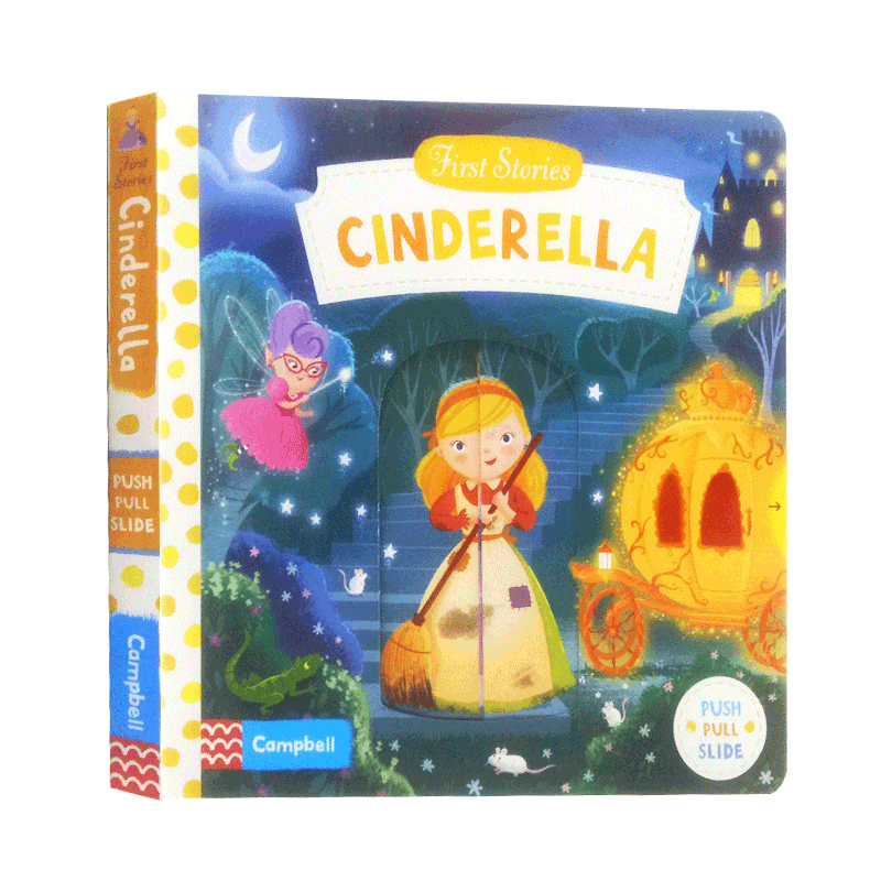 英文原版 灰姑娘 机关操作纸板书First Stories系列Cinderella儿童趣味玩具机关撕不烂书启蒙英语图画书亲子互动认知童书读物绘本