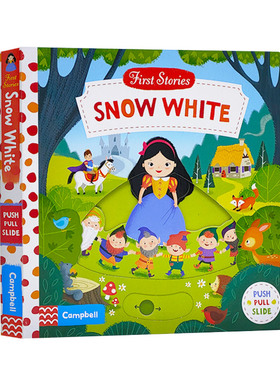 英文原版 白雪公主机关操作纸板书 First Stories BUSY系列 童话篇Snow White 早教儿童趣味玩具机关撕不烂书亲子互动启蒙认知绘本