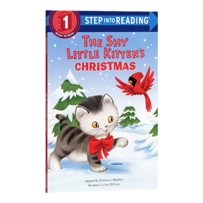 小猫的圣诞节 企鹅兰登step into reading 一阶英文原版 The Shy Little Kitten's Christmas原版漫画书英文绘本