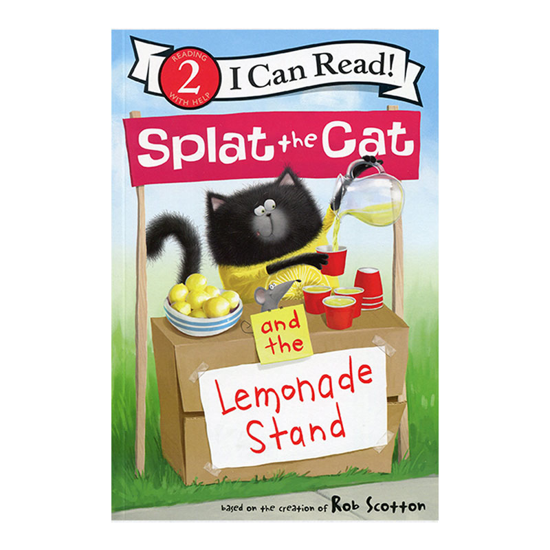 进口英文原版 Splat the Cat and the Lemonade Stand啪嗒猫和柠檬水摊 4-8岁i can read 2阶英语绘本童书分级读物二阶段