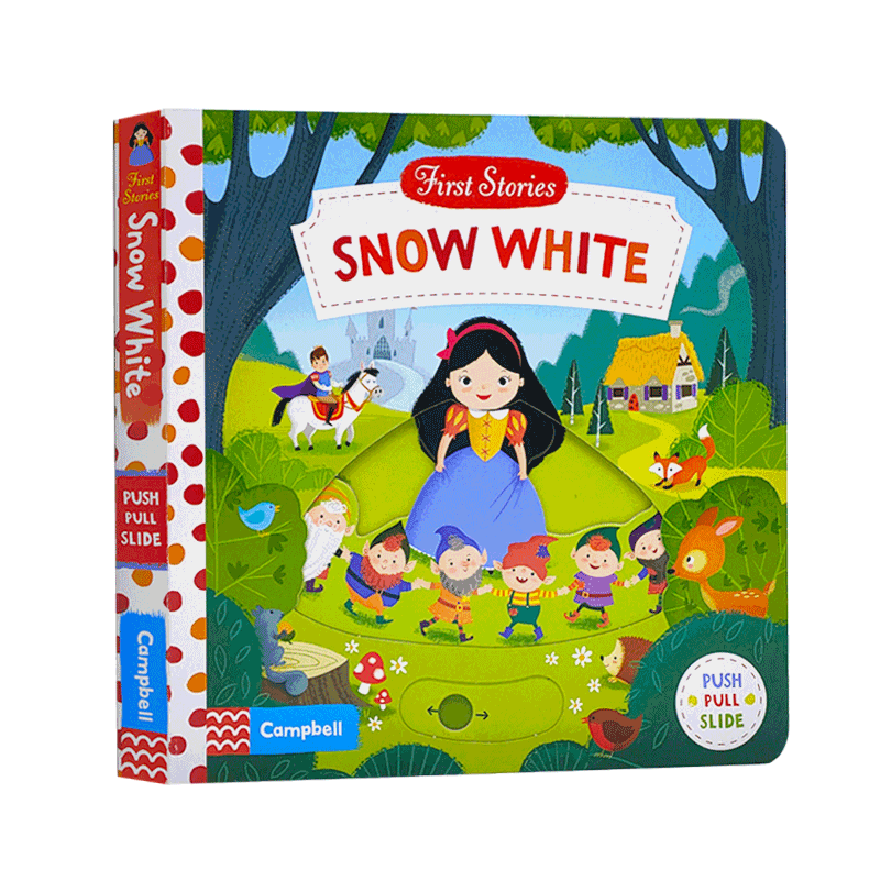 英文原版 白雪公主机关操作纸板书 First Stories BUSY系列 童话篇Snow White 早教儿童趣味玩具机关撕不烂书亲子互动启蒙认知绘本
