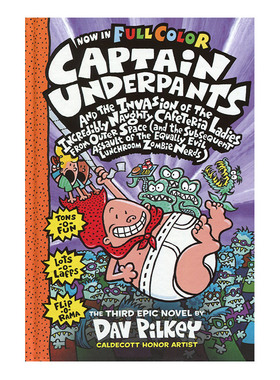 原版 内裤超人3 CAPTAIN UNDERPANTS 3 内裤超人与外星大嘴妖7-10岁 精装 英文版漫画童书 Dav Pilkey作者 Scholastic学乐出版