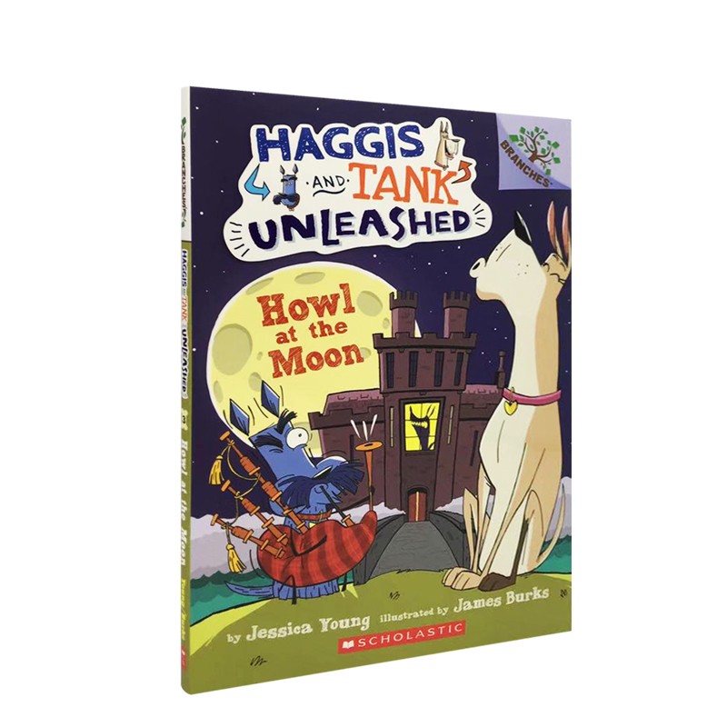 正版 英文原版绘本 howl at the moon 月亮上的嚎叫,学乐章节书大树