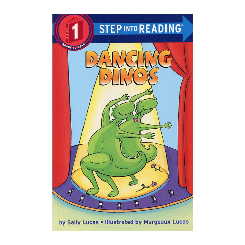 进口英文 跳舞的恐龙 企鹅兰登英语分级绘本第一阶 step into reading一阶 Dancing Dinos 3-8岁原版漫画书英文绘本