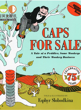 英文原版 卖帽子Caps for Sale 75周年进口绘本韵文 幼儿英语早教吴敏兰书单 HarperCollins出版启蒙认知儿童英语睡前故事图画书