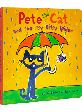 皮特猫系列英文原版纸板书Pete the Cat and the Ltsy Bitsy Spider