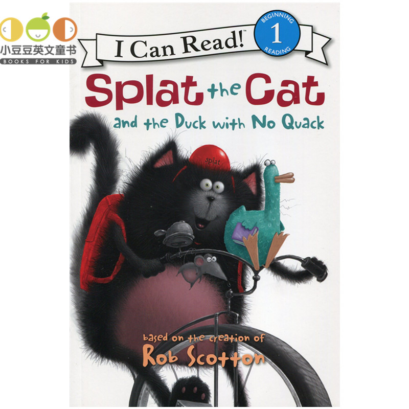 进口 英文原版绘本Splat the Cat and the Duck with No Quack啪嗒猫i can read 1阶幼儿童原版英语阅读故事书原版漫画书英文绘本