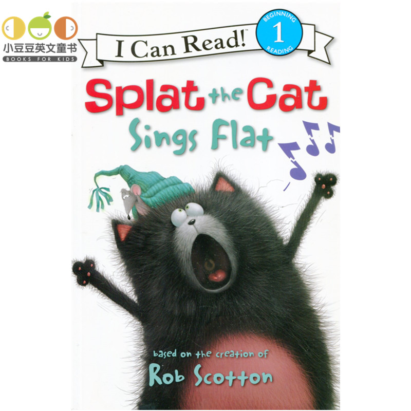 幼儿英文原版绘本 Splat the Cat: Splat the Cat Sings Flat啪嗒猫i can read level1阶儿童原版英语故事书原版漫画书英文绘本