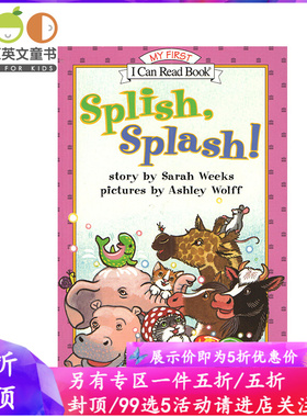 正版儿童英文绘本原版 Splish, Splash! 噼里！啪啦！My First I Can Read分级读物初阶小豆豆英文童书 幼儿英语