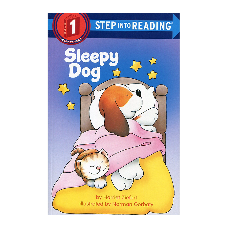 企鹅兰登英语分级绘本第一阶 英文原版平装绘本 Sleepy Dog 睡觉的小狗 3-8岁 美国进口 step into reading step 1