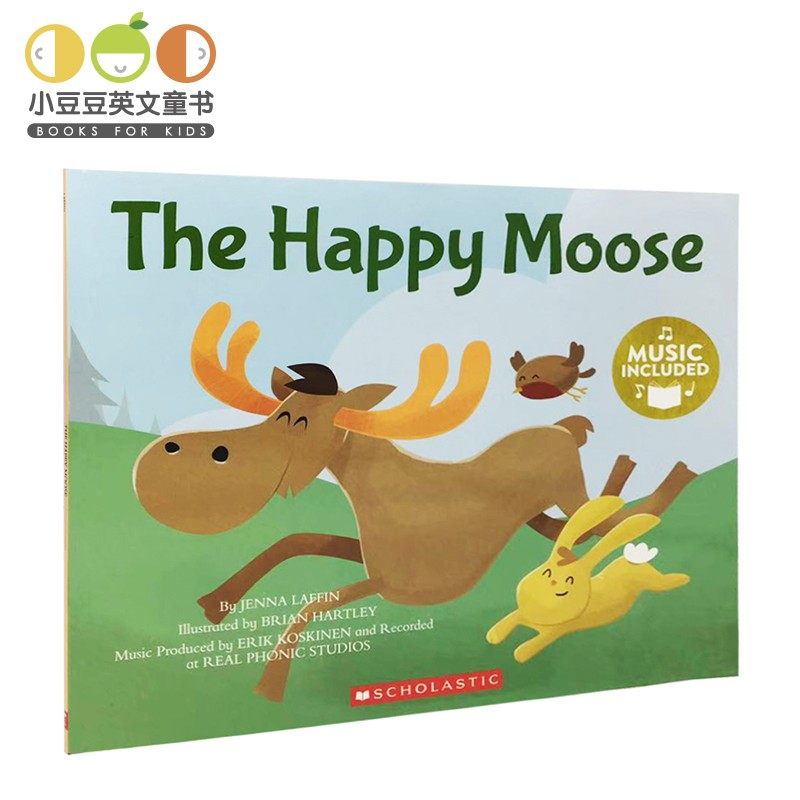 赠音频 正版儿童英文原版绘本 快乐的驯鹿 the happy moose 附cd音频