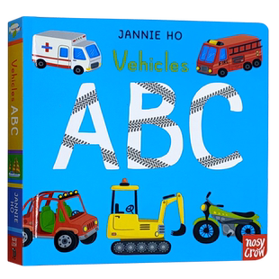 字母启蒙认知英文原版纸板书 Vehicles ABC 通过车辆学字母 儿童英语绘本进口童书 0-3 3-5原版漫画书英文绘本