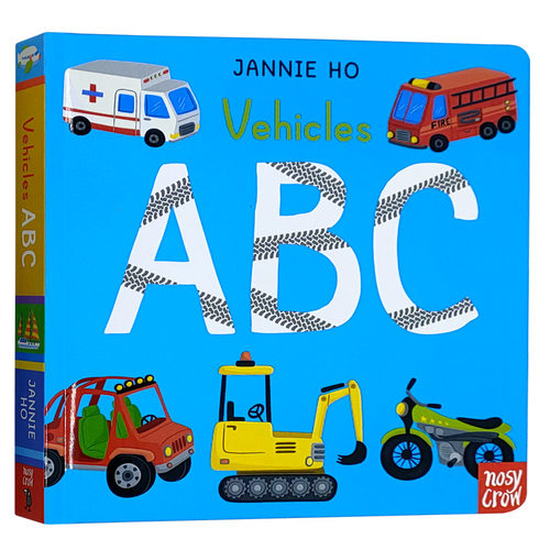 字母启蒙认知英文原版纸板书 Vehicles ABC 通过车辆学字母 儿童英语绘本进口童书 0-3 3-5原版漫画书英文绘本