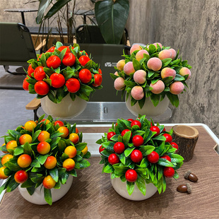 饰 饰家居饰品真绿植过年装 发财果仿真花摆设客厅摆件装 饰品房间装