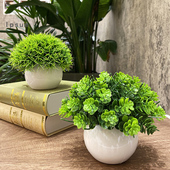 仿真花桌面盆栽办公室摆件装 饰桌面盆景客厅小创意摆饰仿真草迷你