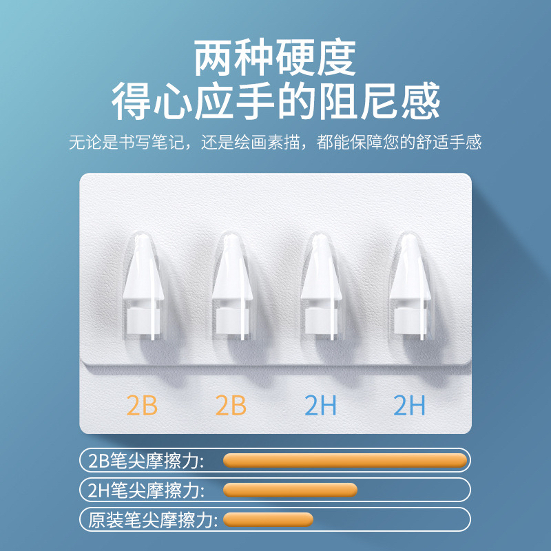 双改造笔尖2H笔尖苹果通用替换笔头静音抗滑改造ipencil2B笔尖阻