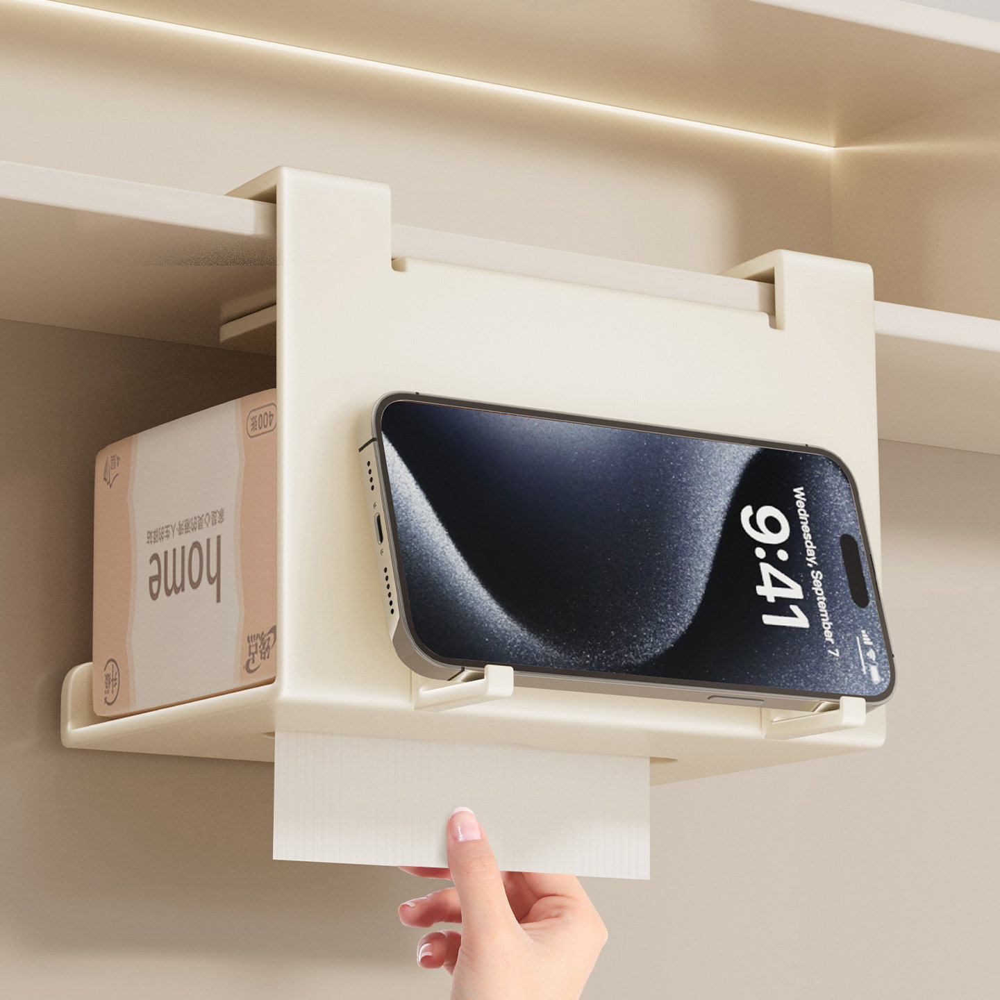 映生活柜门下挂纸巾架卡扣式镜柜倒挂厨房浴室手机支架卷纸抽纸架,收纳整理,整理架/置物架/收纳架,淘宝优惠券,粉丝福利购,淘宝优惠卷