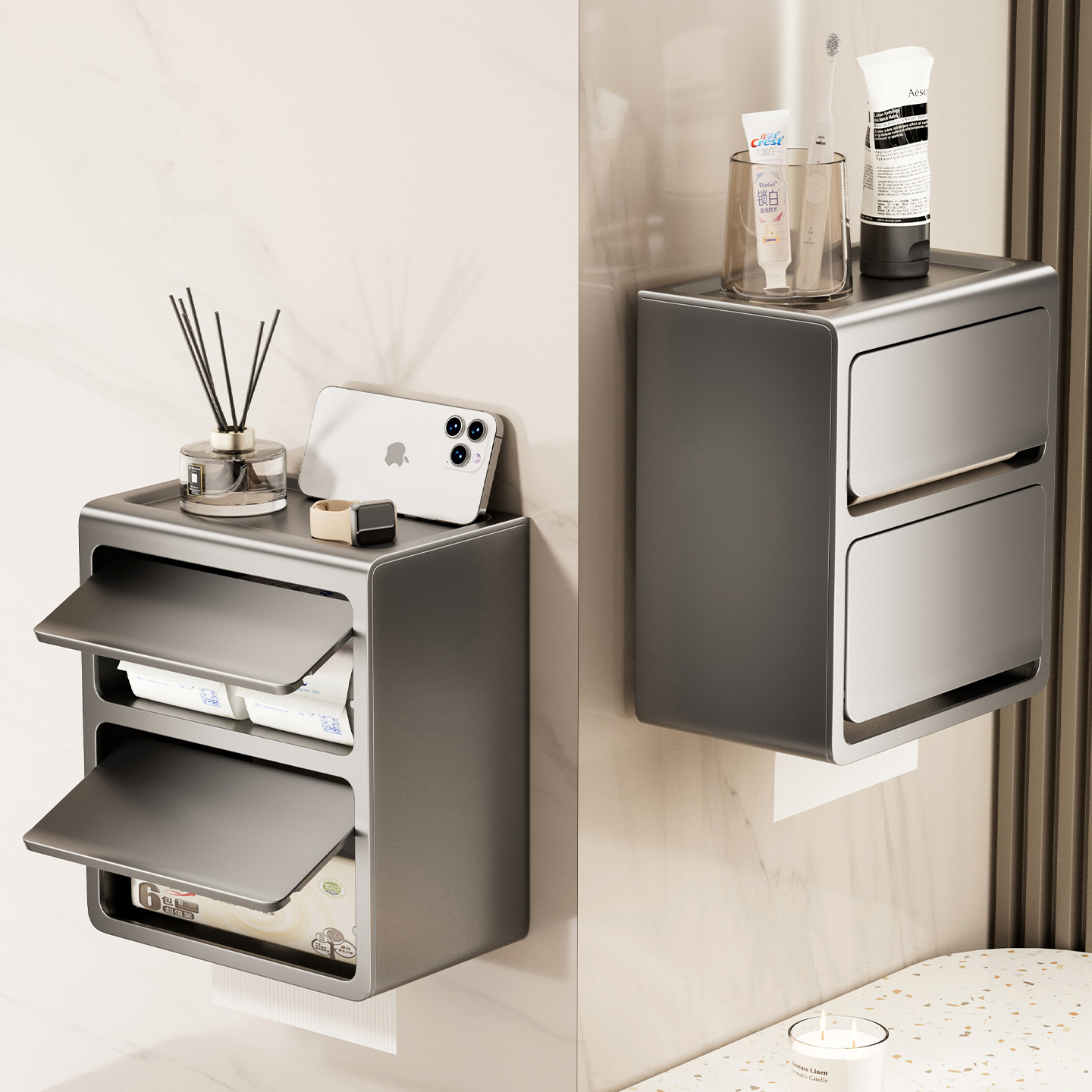 浴室免打孔收纳卫生纸置物架