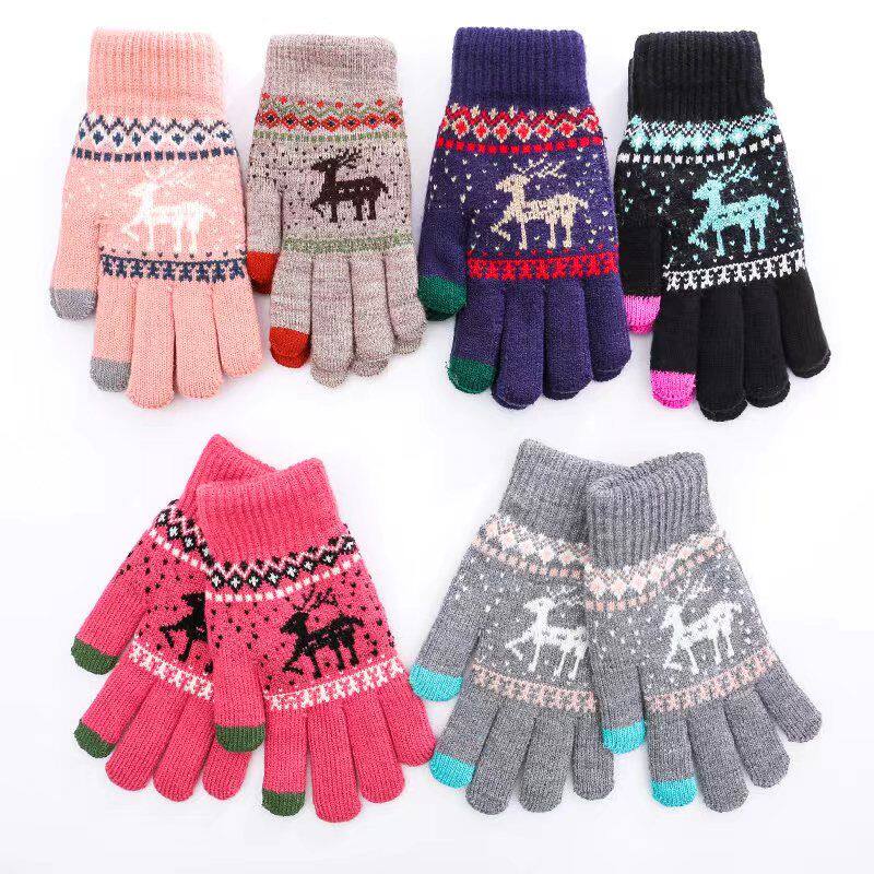 GLOVES FOR MEN AND WOMEN TO KEEP WARM COLD-PROOF WARM THICKENED WINTER-INSULATED TOUCH-SCREEN GLOVES COLD-PROOF KNITTED WOOLEN GLOVES RIDING