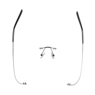 切边无框眼镜腿一对通用双孔卡胶钉塞鼻中梁眼睛框架腿脚维修配件