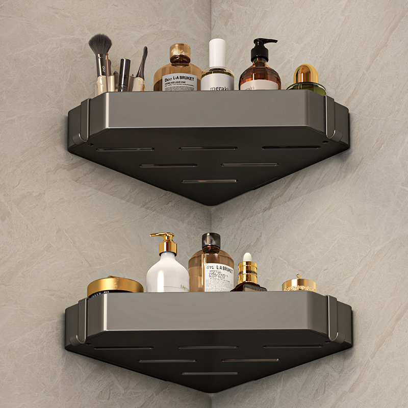 枪灰浴室三角篮免打孔枪灰浴室三